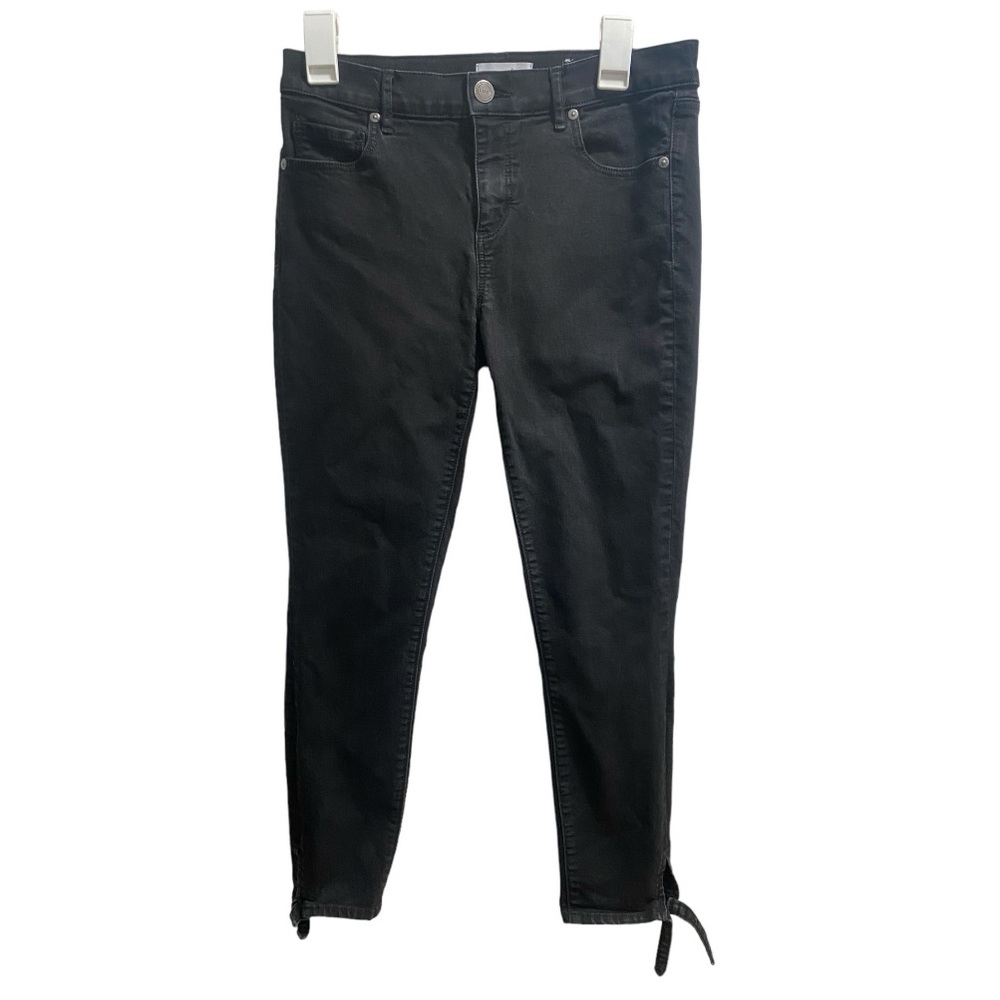 Loft Black Modern‎ Skinny, Side tie at the hem, size 27/4